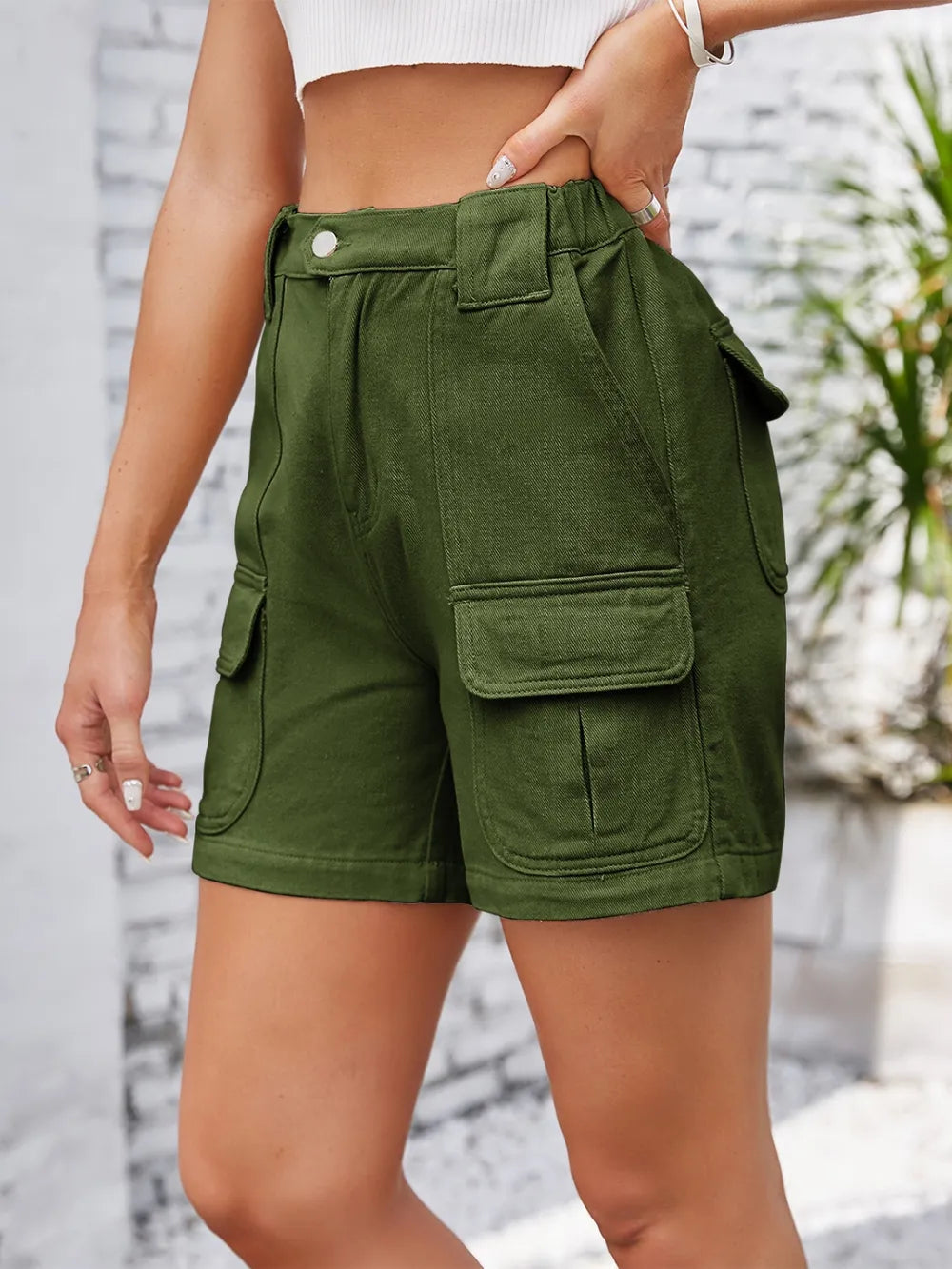 High Waist Washed Denim Shorts - Korvel