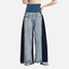 High Waisted Loose Color Blocked Flared Pants