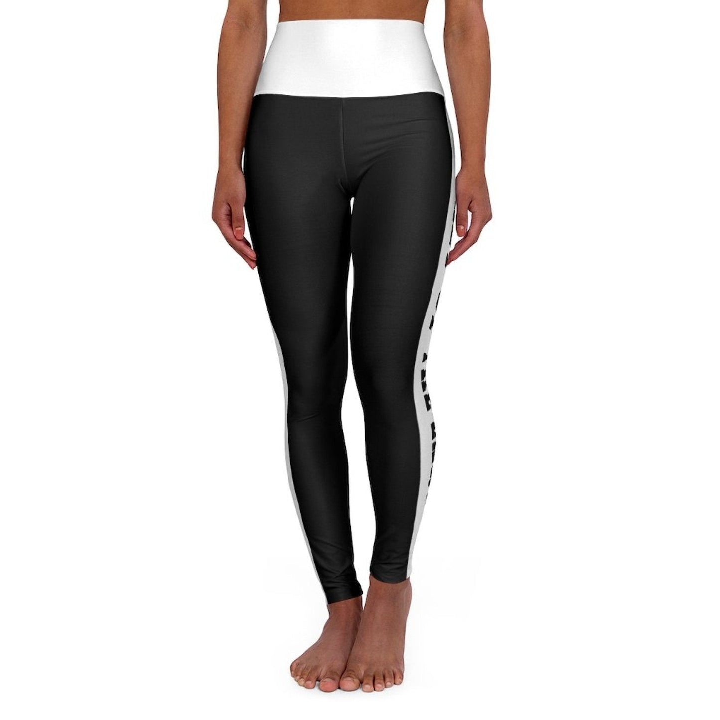 Leggings de fitness taille haute pour femmes - Noir et blanc