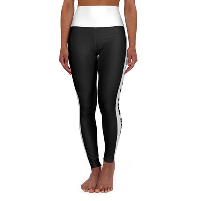 Womens High-Waist Fitness Leggings - Black & White