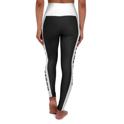 Womens High-Waist Fitness Leggings - Black & White