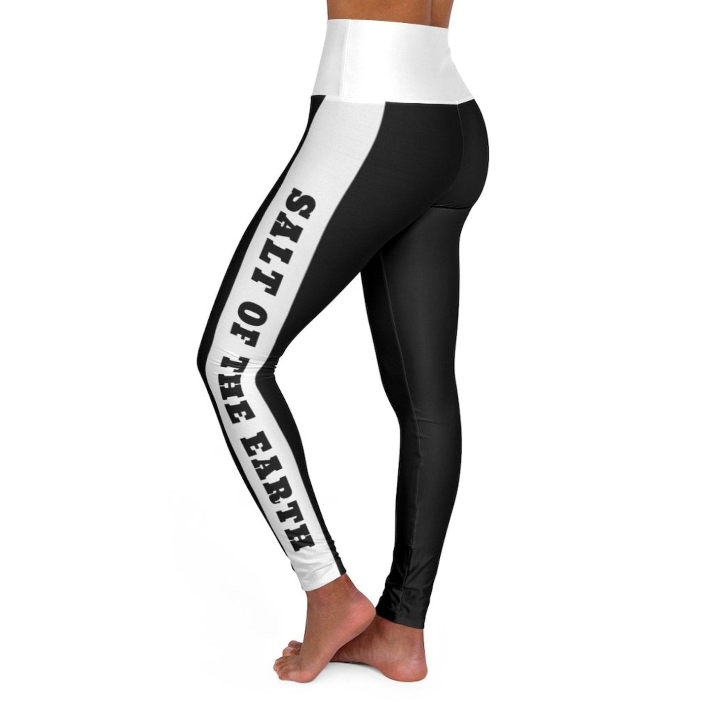 Leggings de fitness taille haute pour femmes - Noir et blanc