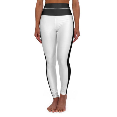 High Waisted Yoga Leggings - White and Black