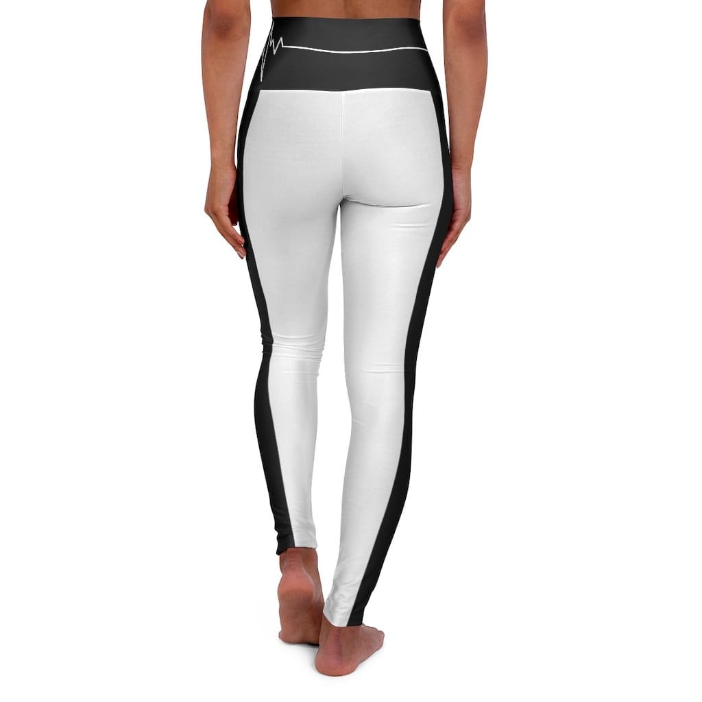 Leggings de Yoga de Cintura Alta - Blanco y Negro