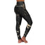 Pantalones de Yoga de Cintura Alta - Diseño en Negro y Dorado
