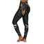Pantalones de Yoga de Cintura Alta - Diseño en Negro y Dorado