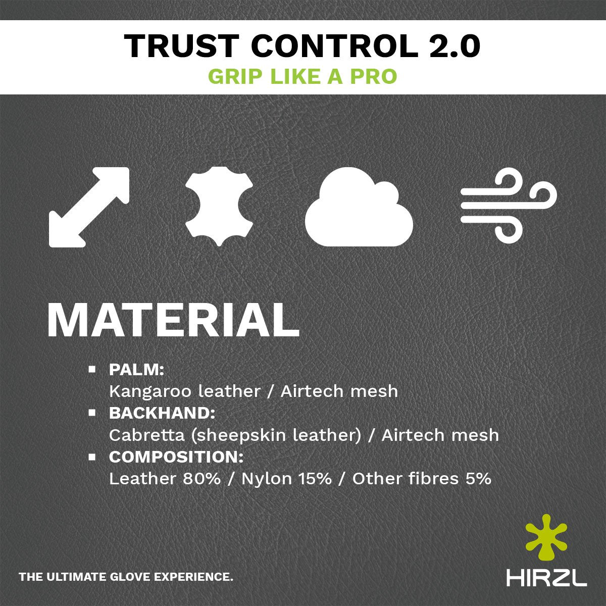 HIRZL Trust Control 2.0 - Golf Gloves - White / Black - Korvel