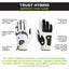 HIRZL Trust Hybrid - Golf Gloves - White / Black - Korvel
