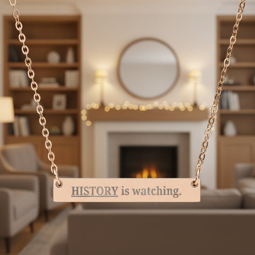 Collier en barre gravé History Is Watching