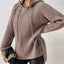 Women's Loose Pullover Hooded Sweater in Camel