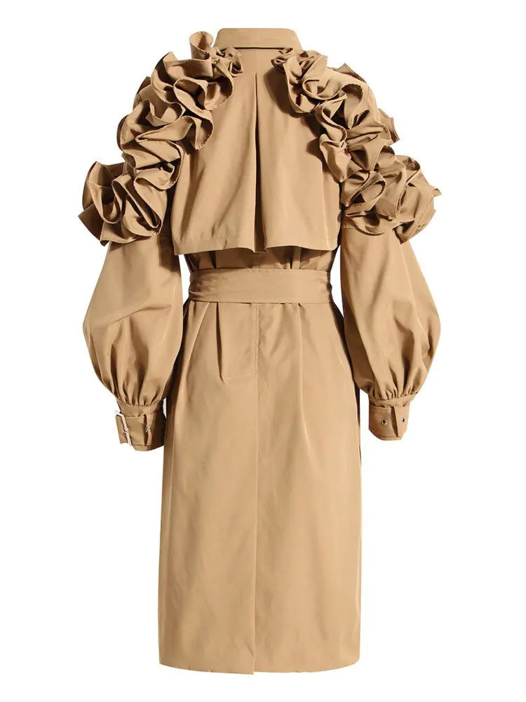 Manteau Trench à Volants