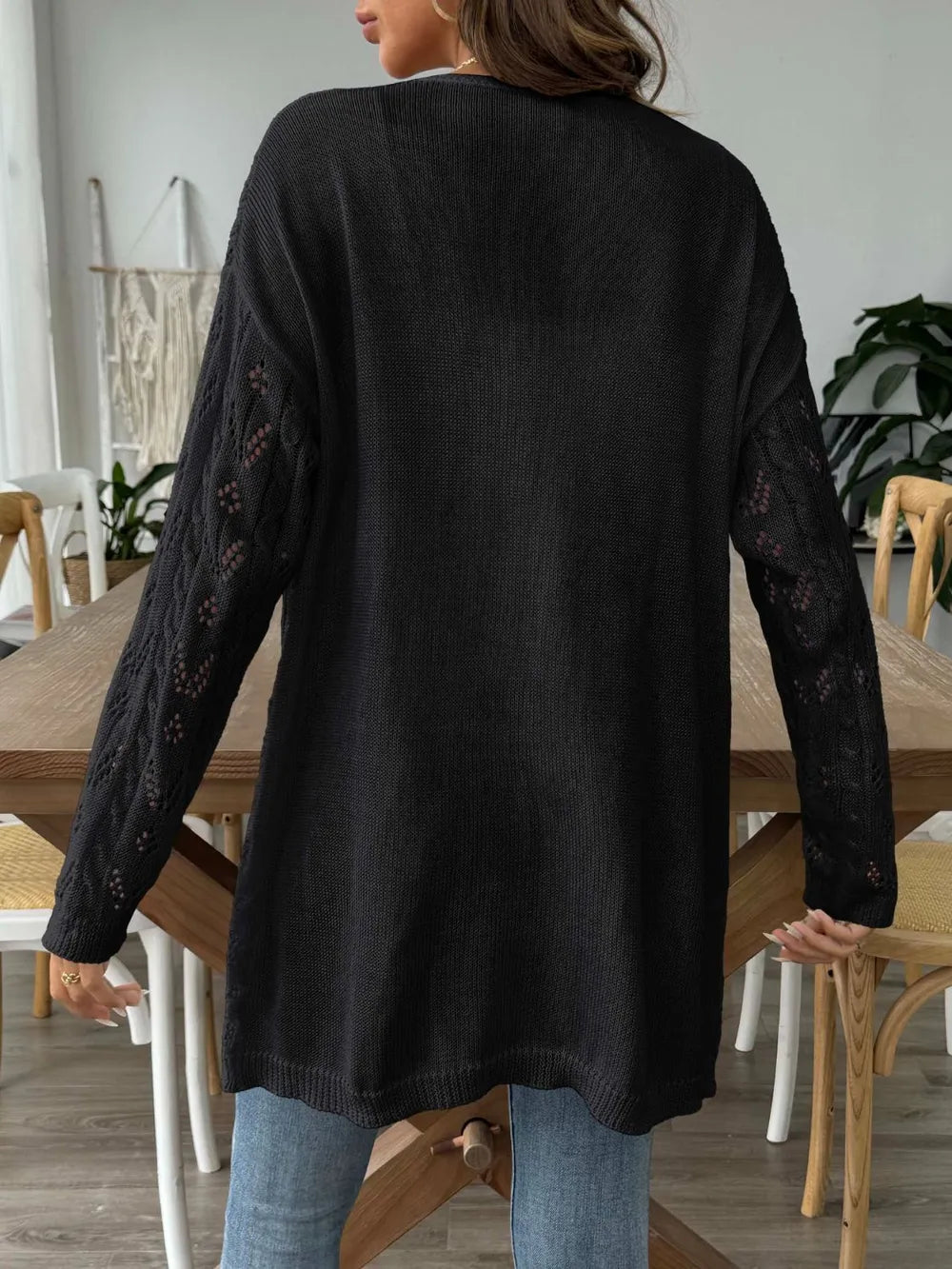 Hollow woven sweater without buttons air-conditioned sweater casual jacket - Korvel