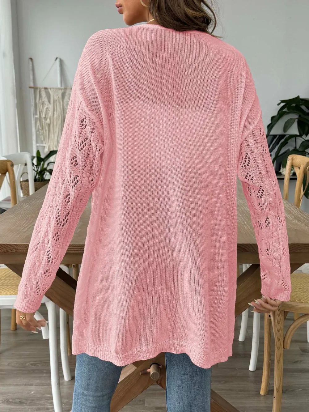 Hollow woven sweater without buttons air-conditioned sweater casual jacket - Korvel