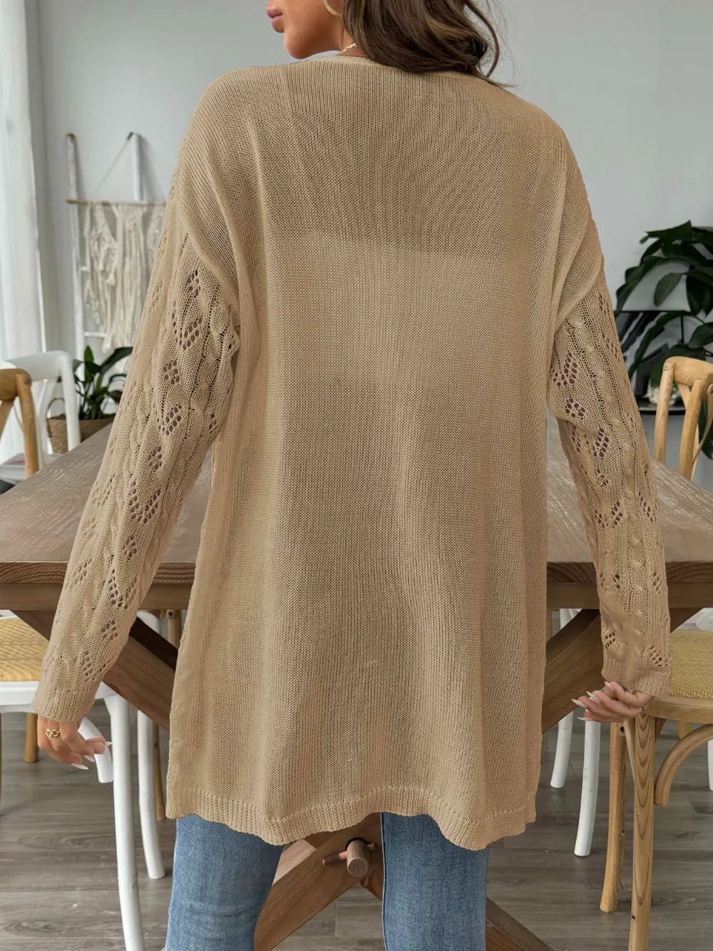 Hollow woven sweater without buttons air-conditioned sweater casual jacket - Korvel