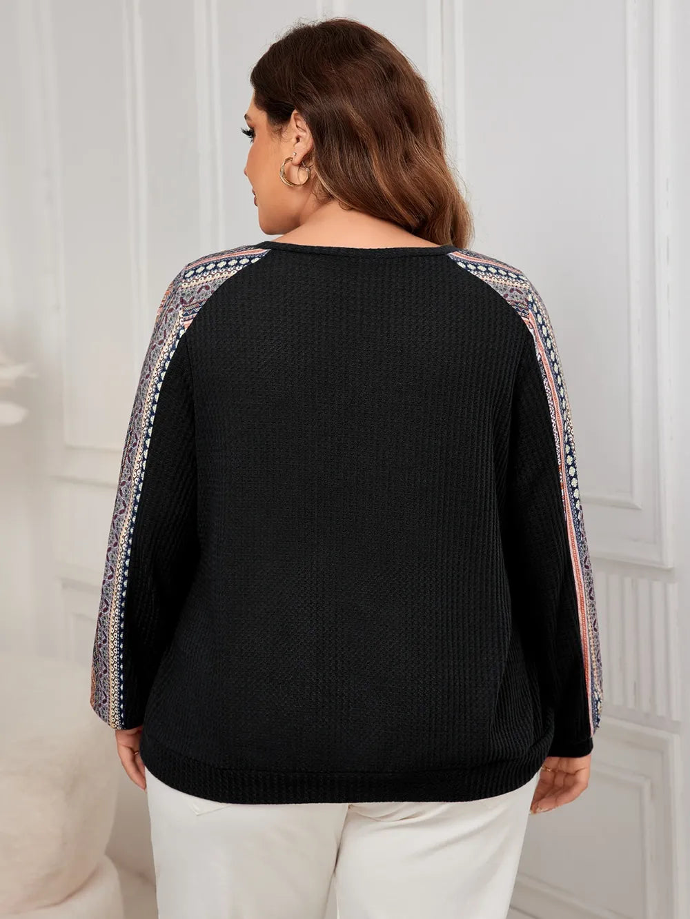 Sudadera de manga larga estampada Honey en tallas grandes