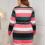 Honey Plus Size Striped V-Neck Long Sleeve Mini Dress