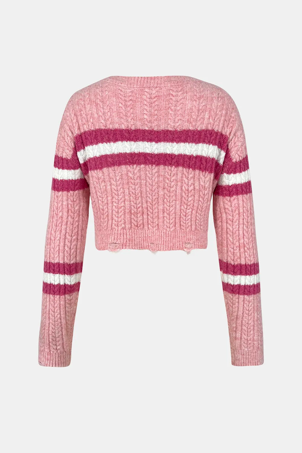 Contrasting Color Striped Hooded Sweater for Women