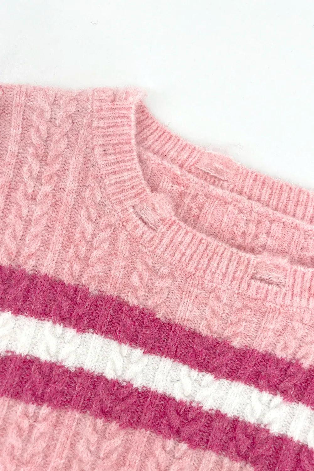 Contrasting Color Striped Hooded Sweater for Women