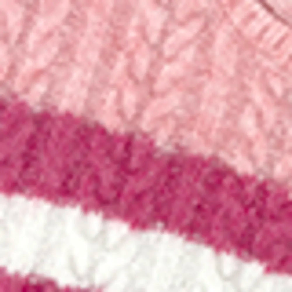 Contrasting Color Striped Hooded Sweater for Women