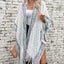 Hooded Tassel Cloak Sweater Shawl for Women
