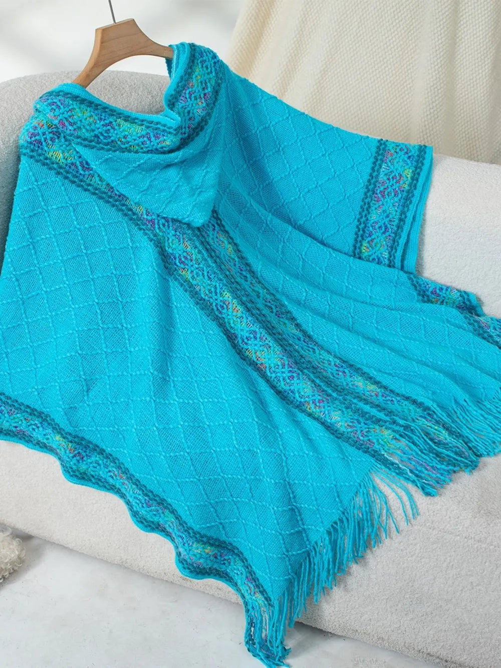 Hooded Tassel Cloak Sweater Shawl for Women