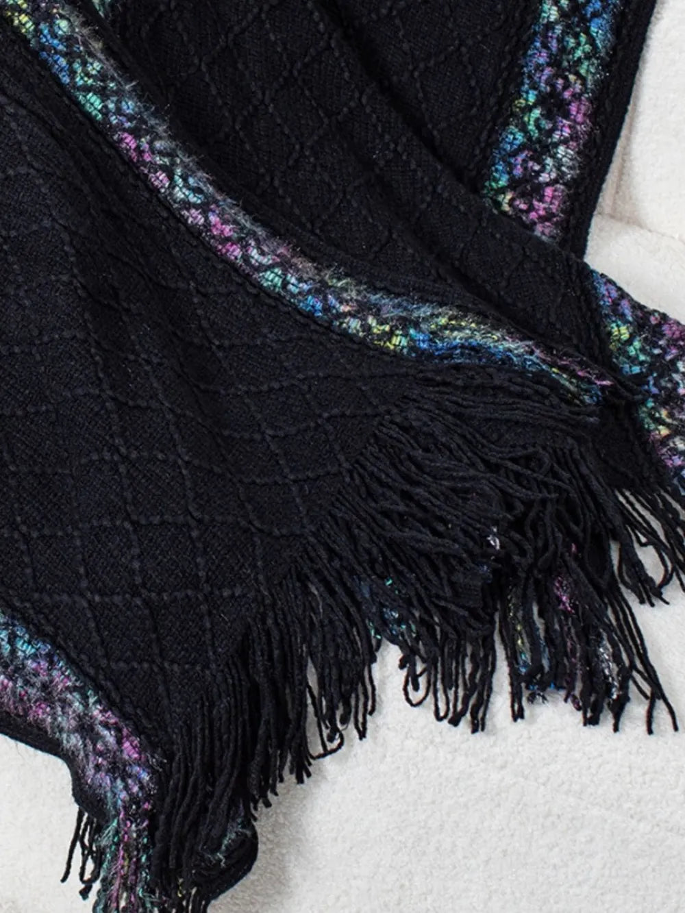 Hooded Tassel Cloak Sweater Shawl for Women