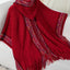 Hooded Tassel Cloak Sweater Shawl for Women