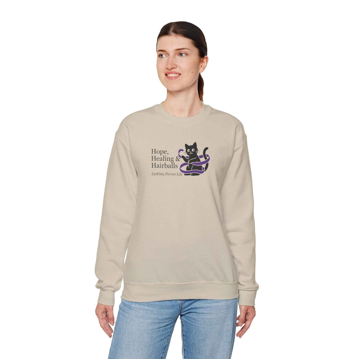 Sudadera Epikitty Parent Life de Esperanza, Sanación y Bolitas de Pelo