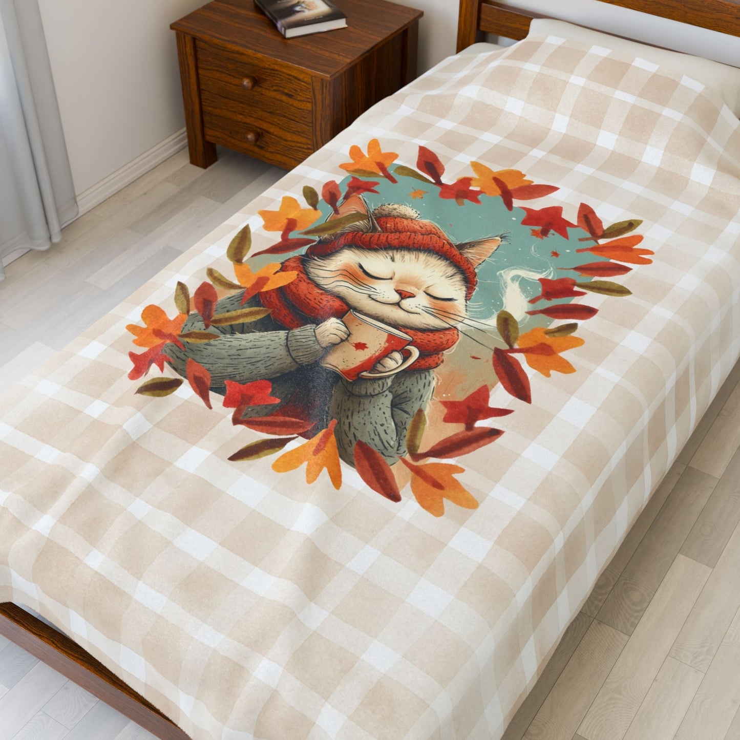 Couverture Velours Chaud Chocolat Chat pour un Confort Douillet