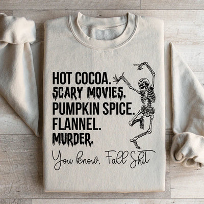 Hot Cocoa Scary Movies Pumpkin Spice Sweatshirt