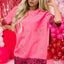 Candy Cane Sequin Half Sleeve T-Shirt - Korvel