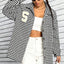 Houndstooth Button Down Long Sleeve Shacket - Korvel