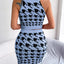 Houndstooth Sleeveless Top and Skirt Sweater Set - Korvel
