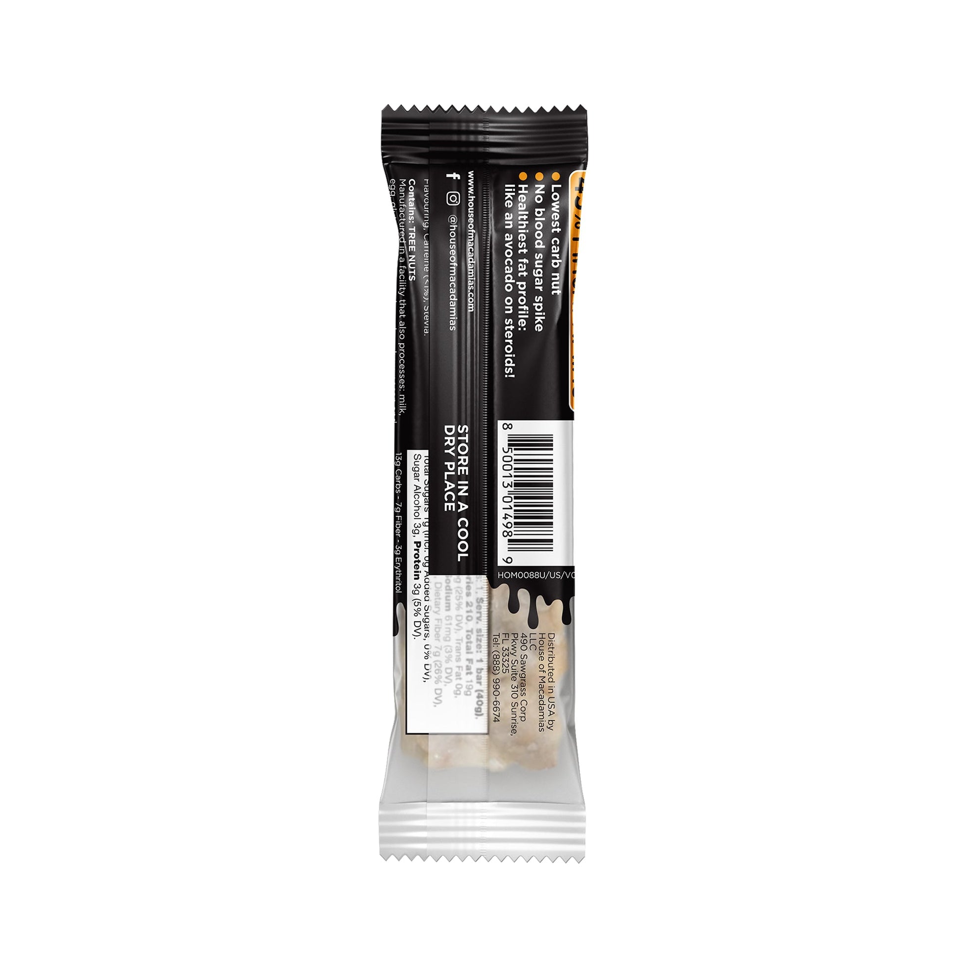 Caramel Mocha Macadamia Nut Snack Bar (Dan Mace's BRU Bar) (12 Bars) - Korvel