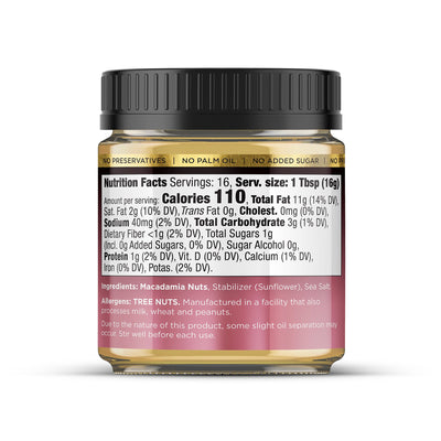 Premium Macadamia Nut Butter with Sea Salt