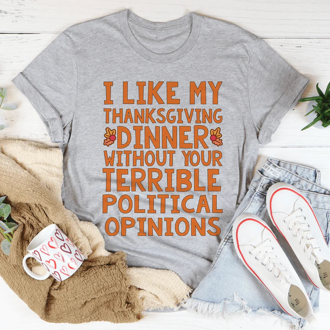 Camiseta "Cómo me gusta mi cena de Acción de Gracias"