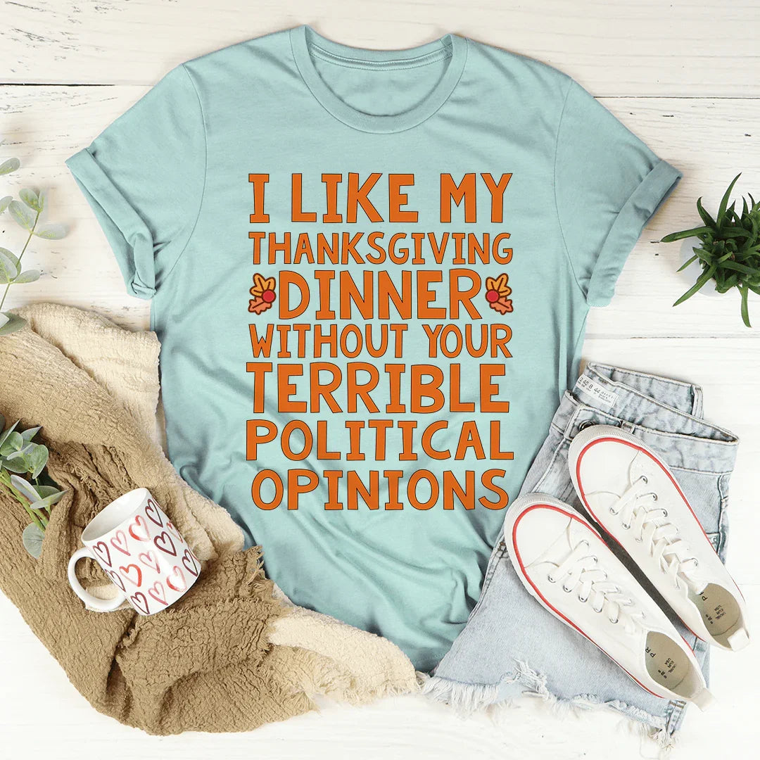 Camiseta "Cómo me gusta mi cena de Acción de Gracias"