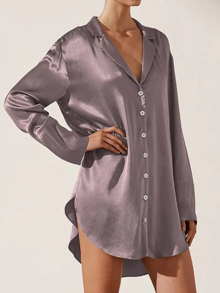 Linad Satin Night Dress - Luxurious Comfort & Style