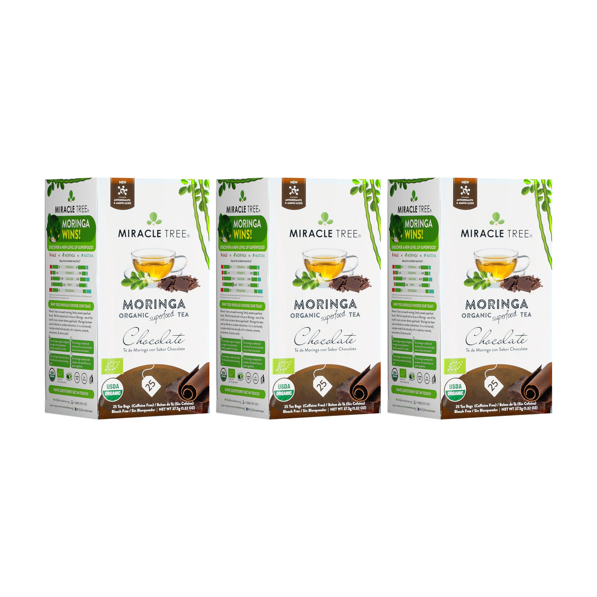 Organic Moringa Tea with Chocolate Flavor