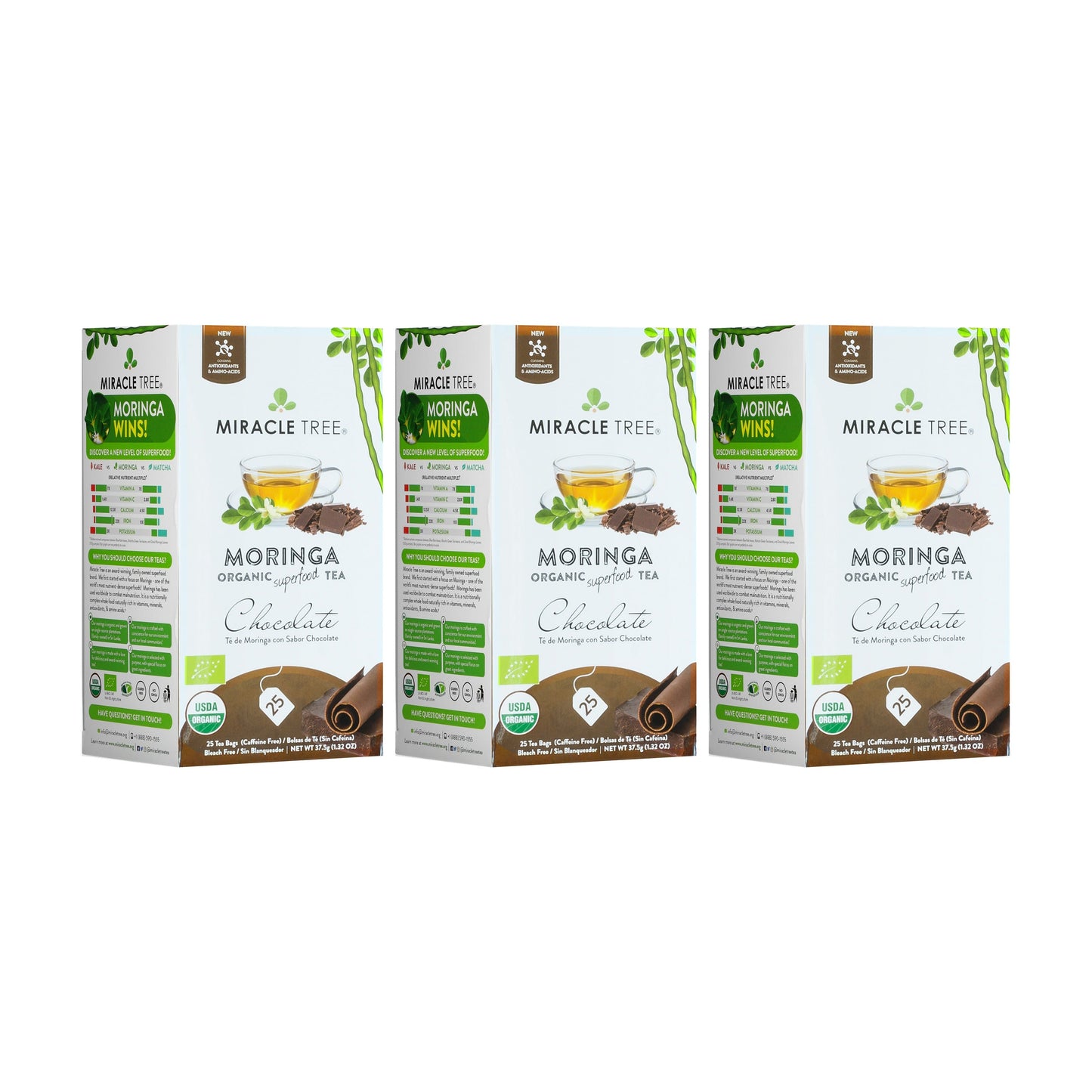 Organic Moringa Tea with Chocolate Flavor