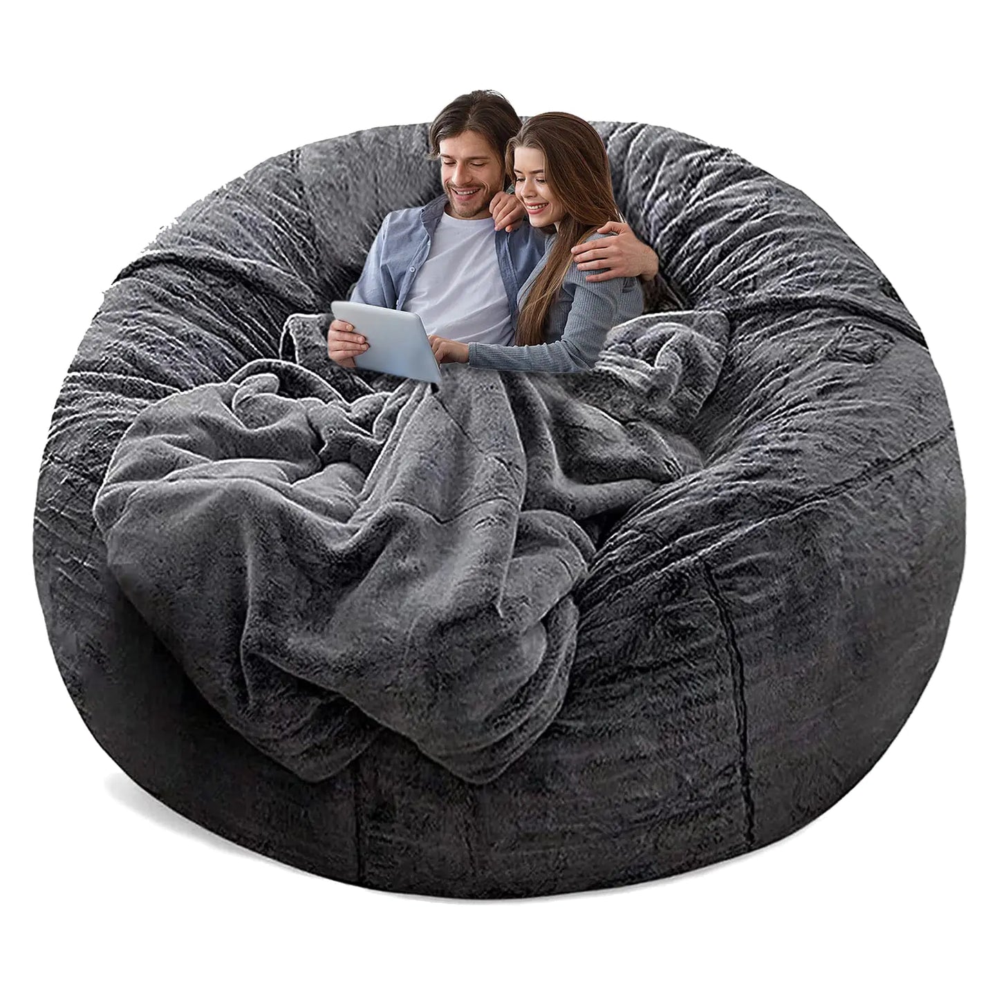 Housse de Fauteuil Bean Bag YudouTech 5ft - Velours Gris Foncé
