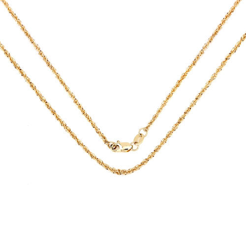 14K Yellow Gold 18-Inch Lite Rope Chain Necklace