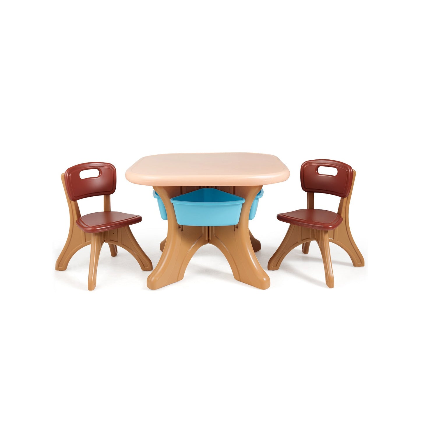 Gbruno Kids Activity Table & Chair Set with Storage - Coffee