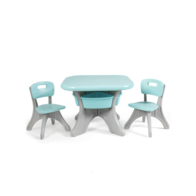 Ensemble de table et chaises d'activité Gbruno pour enfants avec rangement - Bleu