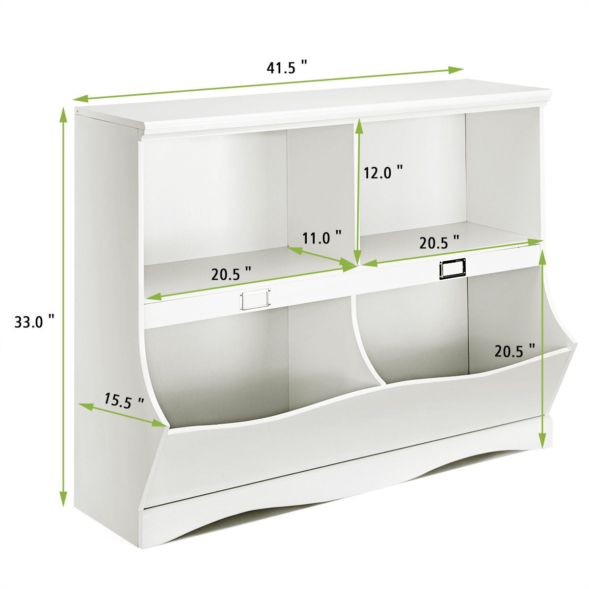 Gbruno Kids Storage Unit - White Toy Organizer & Bookshelf