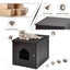 Weatherproof Multi-function Cat House Nightstand - Brown