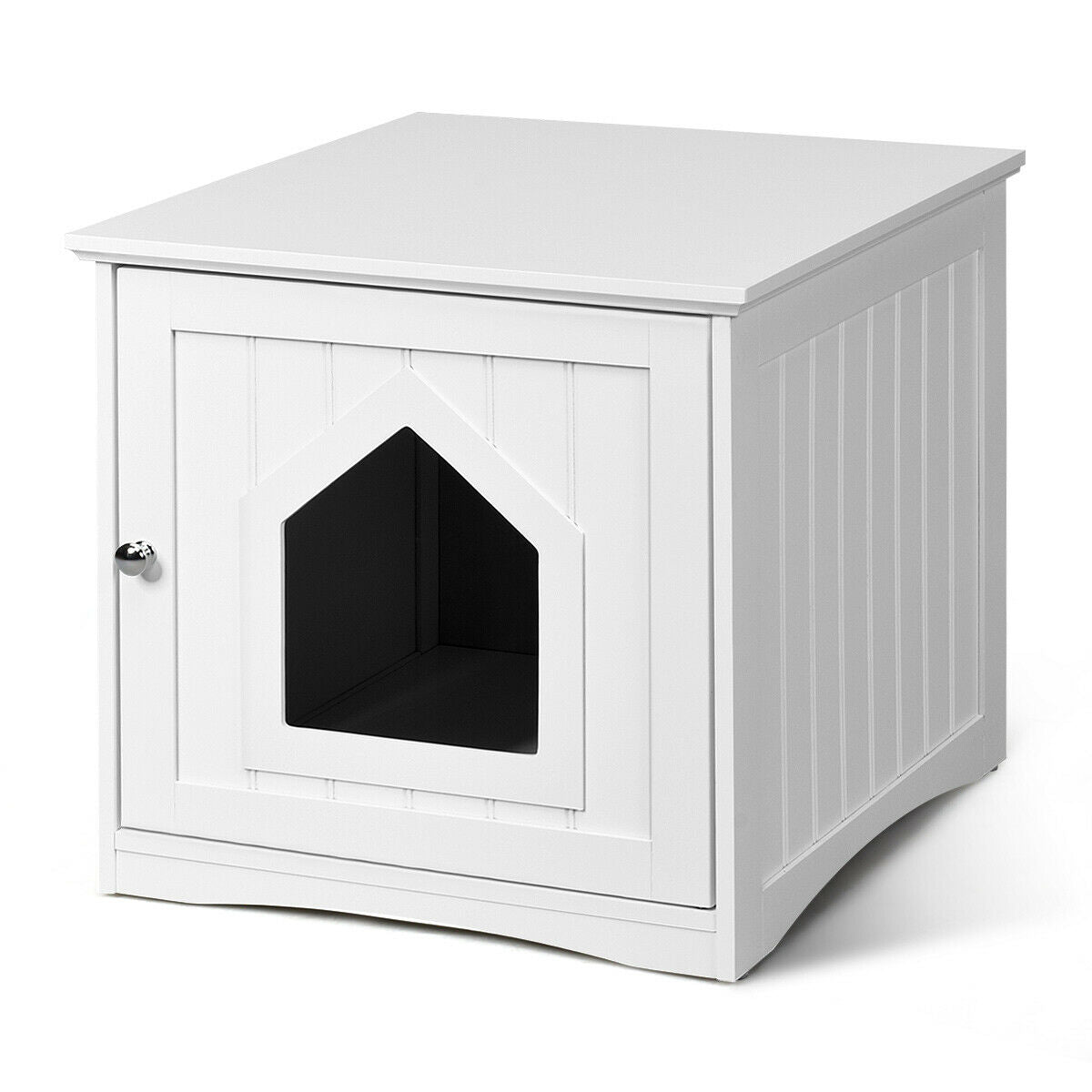 Weatherproof Multi-function Cat House Sidetable - White