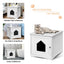 Weatherproof Multi-function Cat House Sidetable - White