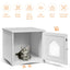 Weatherproof Multi-function Cat House Sidetable - White