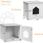 Weatherproof Multi-function Cat House Sidetable - White